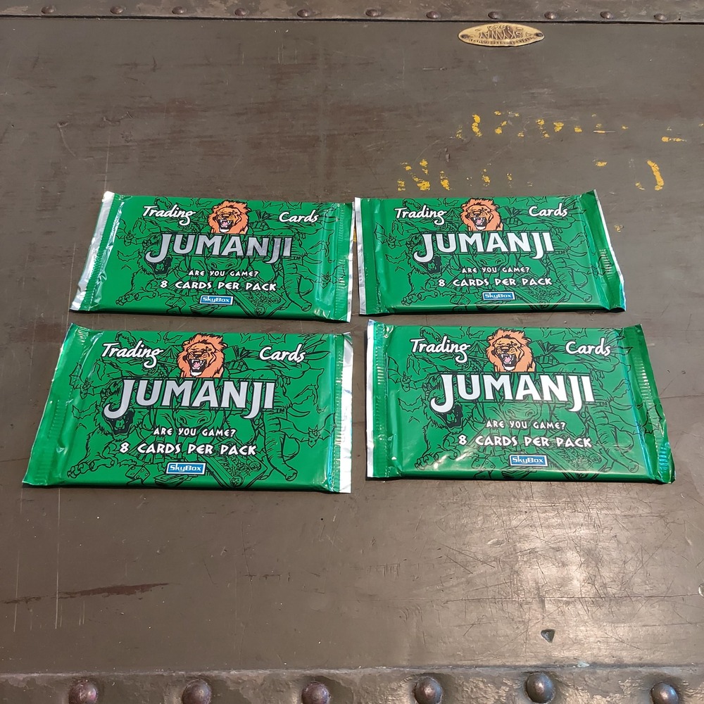 Lot of 4 Vintage 1995 SkyBox Jumanji Trading Card Packs Factory Sealed 8 Cards